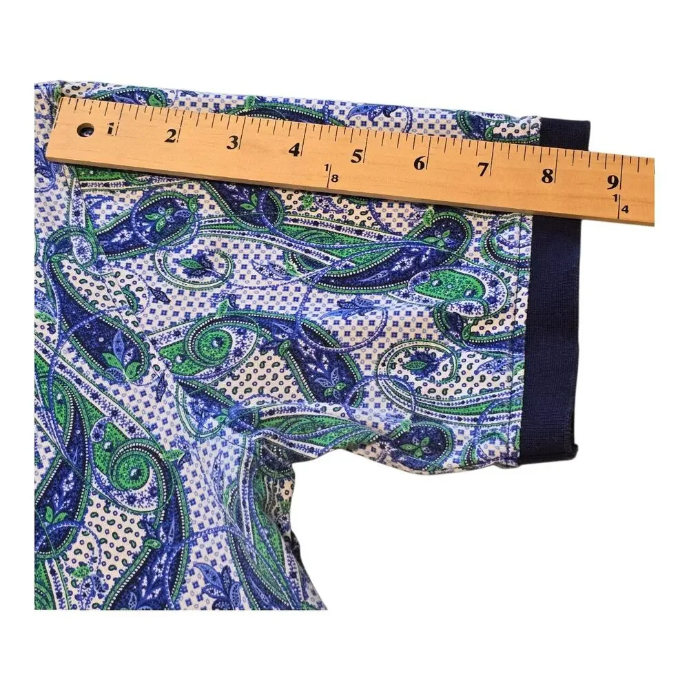 Robert Graham Paisley Print Mens Polo Size XS Classic Fit Short Sleeve Colorful - Picture 9 of 11
